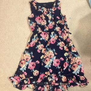 No sleeves long ruffle flower dress